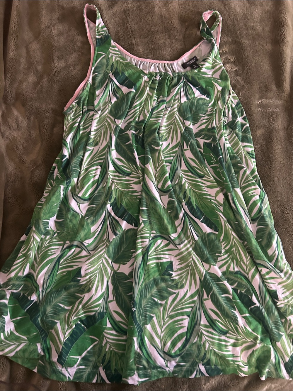 Simply Vera Vera Wang Green Leaf-Print Woman’s nightgown - Picture 3 of 7